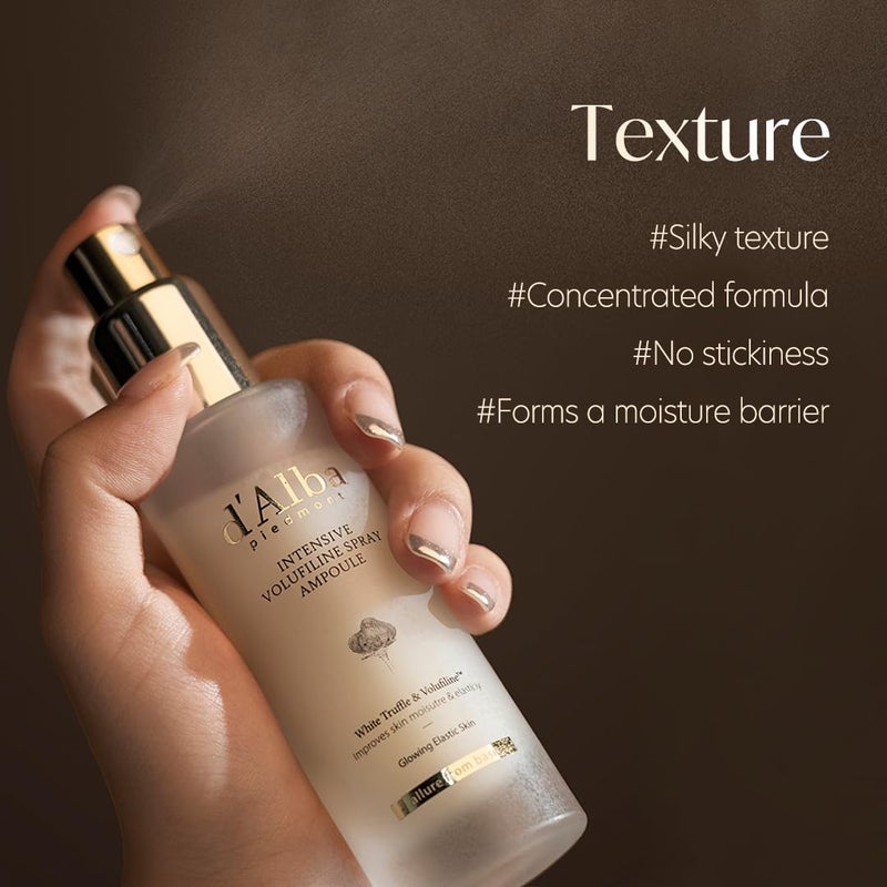 d'alba Piedmont Intensive Vegan Volufiline Spray Ampoule, premium elasticity care treatment, 50,000ppm Volufiline ampoule, ultimate skin-firming, 1.69 fl.oz - Image 3