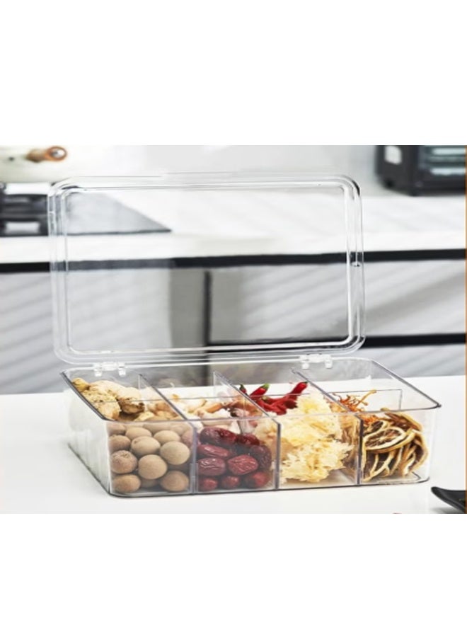 Clear Tea Bag Divided Storage Organizer, Tea Bag Holder Container Box With Lid, Suitable for Cabinet, Countertop, Hold Coffee Pods, Seasoning Packets, Condiments, 8 Sections - Image 5