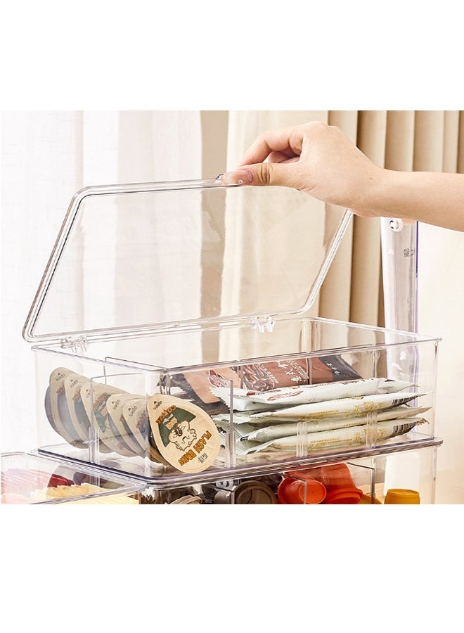 Clear Tea Bag Divided Storage Organizer, Tea Bag Holder Container Box With Lid, Suitable for Cabinet, Countertop, Hold Coffee Pods, Seasoning Packets, Condiments, 8 Sections - Image 4