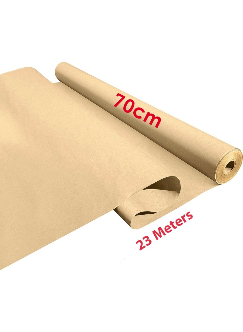 Kraft Wrappin Paper Roll Brown 70cmx23m - Image 1