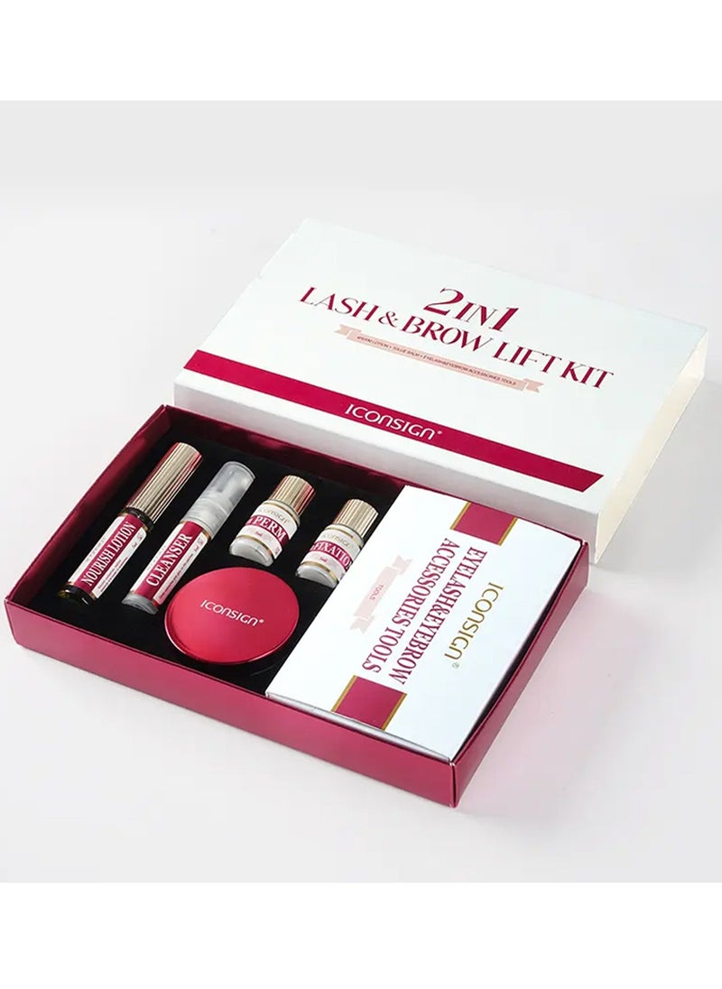 ICONSIGN - Iconsign 2 in 1 Eyelash and Eyebrow Lifting Permint Kit with all Necessary Tools and Nourish Lotion - Image 1
