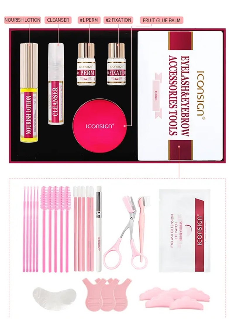 ICONSIGN - Iconsign 2 in 1 Eyelash and Eyebrow Lifting Permint Kit with all Necessary Tools and Nourish Lotion - Image 1