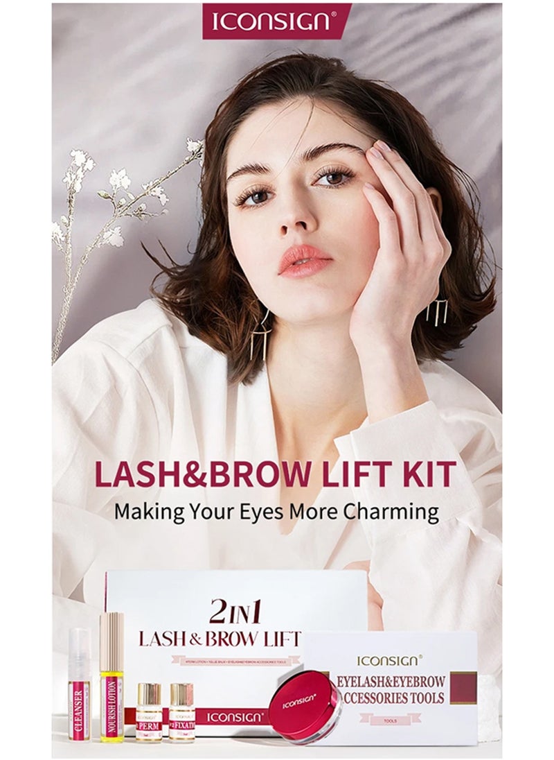 ICONSIGN - Iconsign 2 in 1 Eyelash and Eyebrow Lifting Permint Kit with all Necessary Tools and Nourish Lotion - Image 1