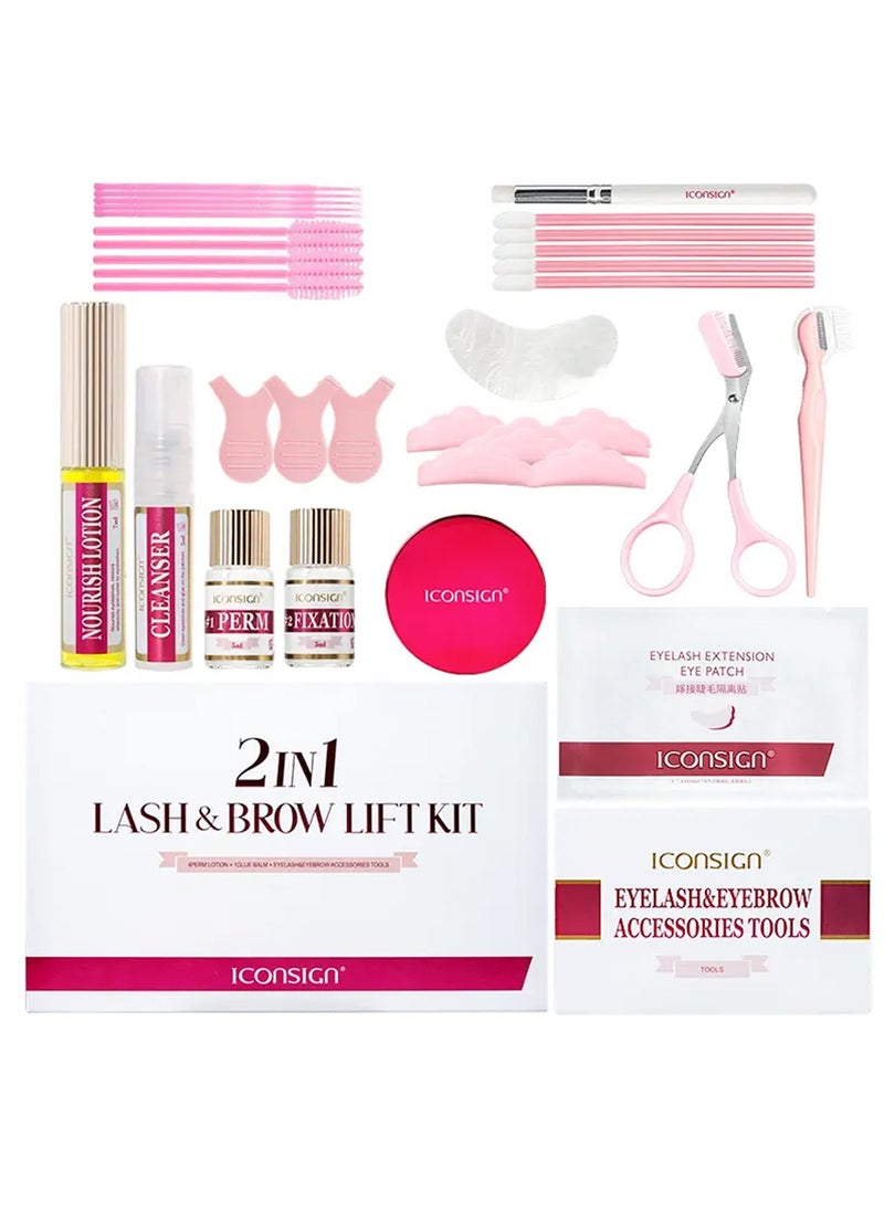 ICONSIGN - Iconsign 2 in 1 Eyelash and Eyebrow Lifting Permint Kit with all Necessary Tools and Nourish Lotion - Image 1