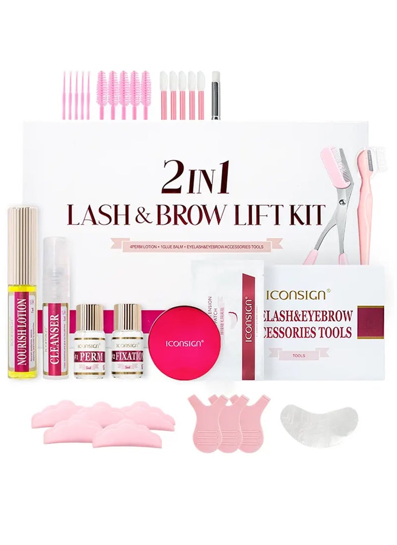 ICONSIGN - Iconsign 2 in 1 Eyelash and Eyebrow Lifting Permint Kit with all Necessary Tools and Nourish Lotion - Image 1