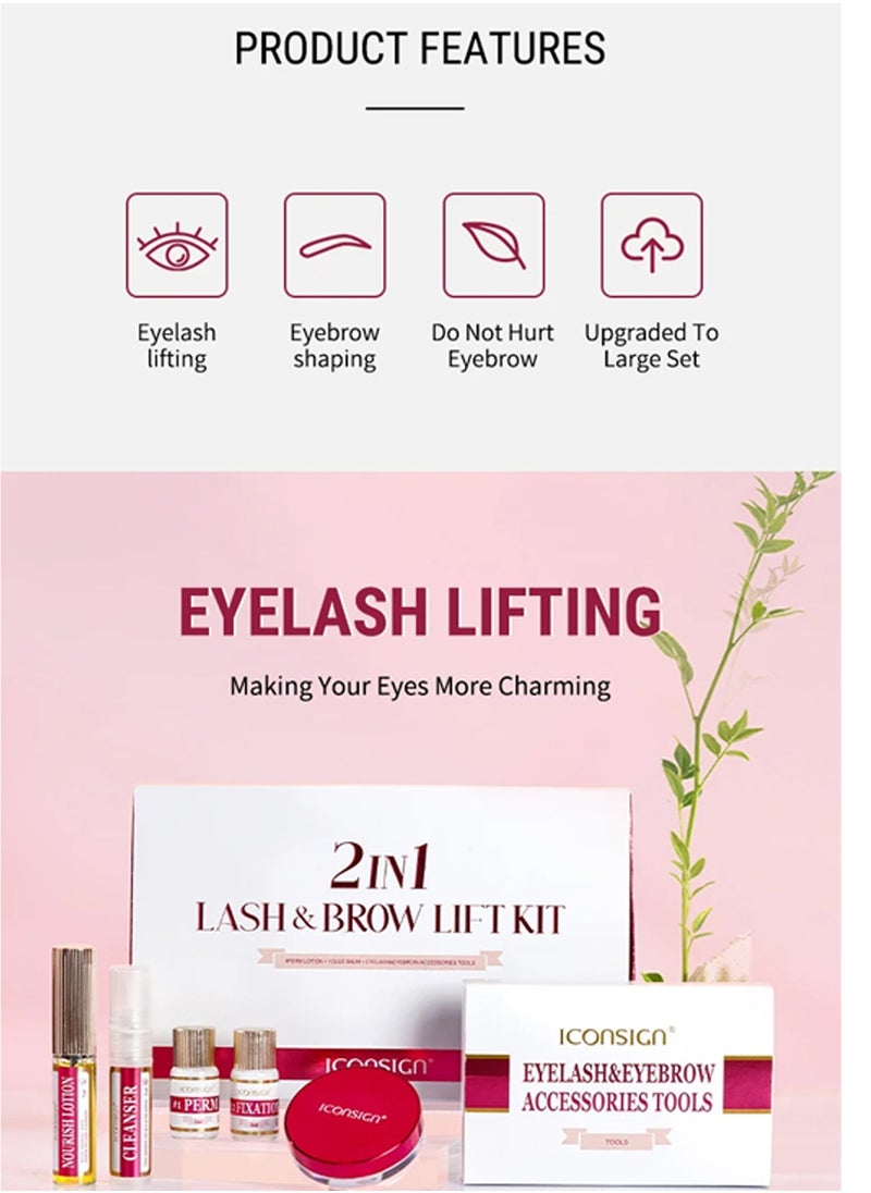ICONSIGN - Iconsign 2 in 1 Eyelash and Eyebrow Lifting Permint Kit with all Necessary Tools and Nourish Lotion - Image 1