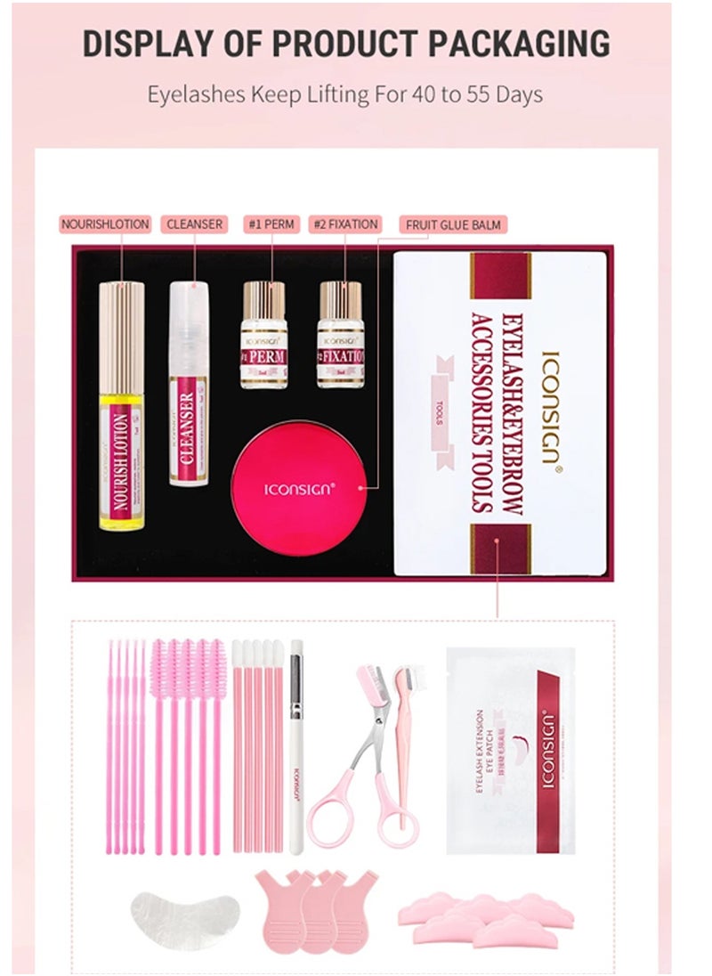 ICONSIGN - Iconsign 2 in 1 Eyelash and Eyebrow Lifting Permint Kit with all Necessary Tools and Nourish Lotion - Image 1