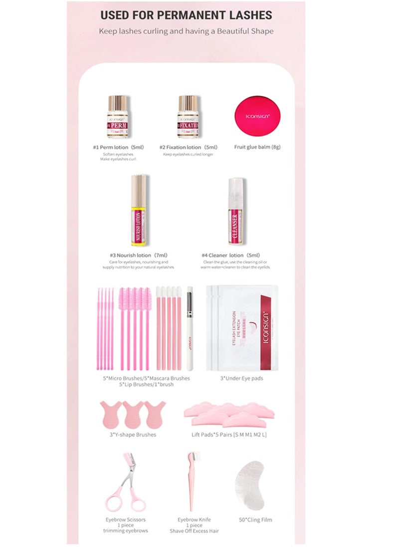 ICONSIGN - Iconsign 2 in 1 Eyelash and Eyebrow Lifting Permint Kit with all Necessary Tools and Nourish Lotion - Image 1
