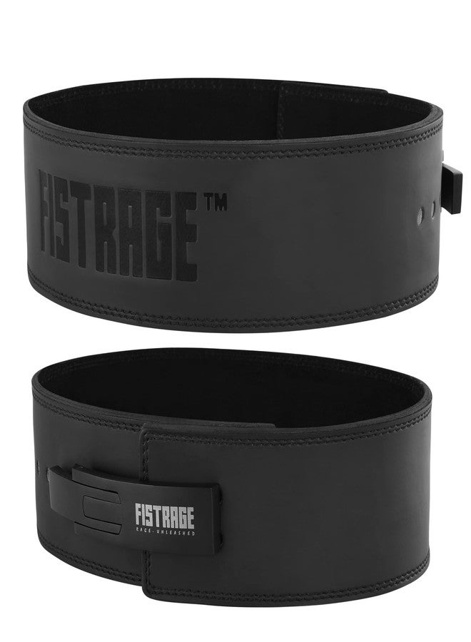FISTRAGE FR FISTRAGE Lever Buckle Weight Lifting Leather Black Belt Gym Back Support for Men & Women Training Fitness Exercise for Tough Workouts | Power Lifters | Supports Lumber Lower Back (X-Large, Black) - Image 4