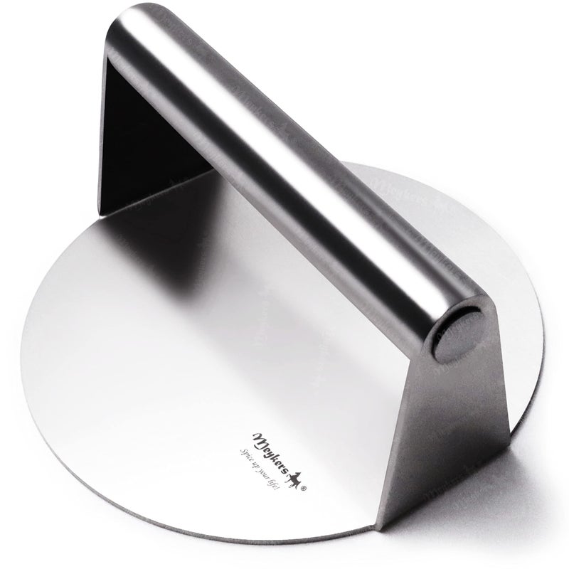 Meykers Smash Burger Press 6.3” Burger Smasher | for Griddle Grill Pan Skillet | Weight Gain Flat Presser Smashburger Maker 304 Stainless Steel | Meat Bacon Sandwich Panini | Tool Kit for BBQ Lover - Image 2