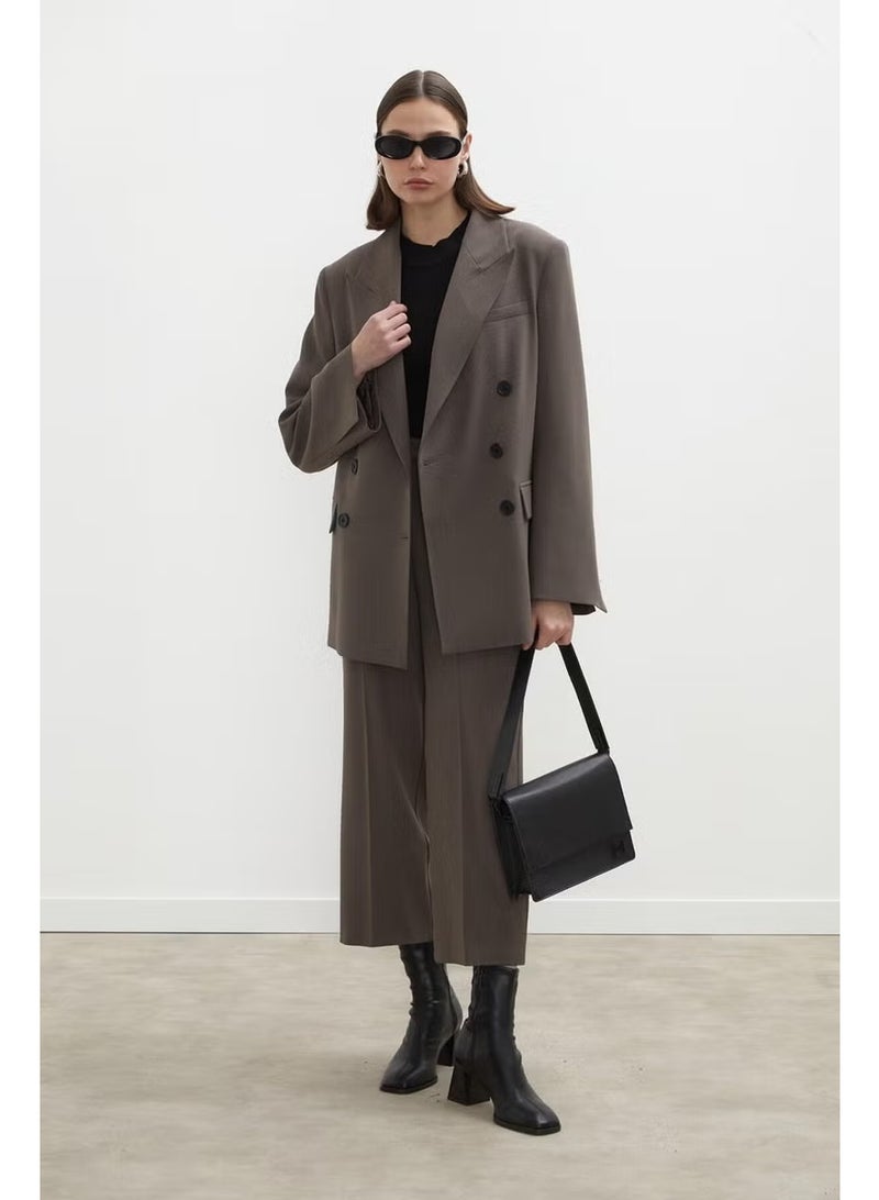 Manuka Oversize Double Breasted Blazer Jacket Mink - Image 2