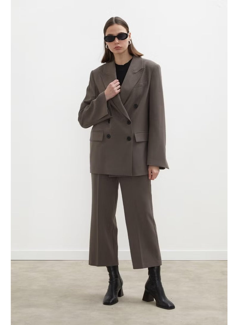 Manuka Oversize Double Breasted Blazer Jacket Mink - Image 5