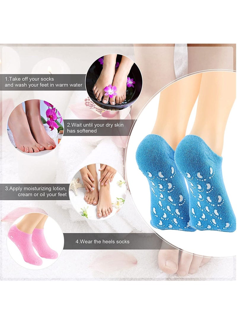 Excefore Moisturizing Socks, 3 Pairs Soft Gel Socks Spa Foot Socks, Lotion Socks, Cracked Feet Skin Care Sock, Dry Soften Lined Sock Gel Moist Socks  - Image 2