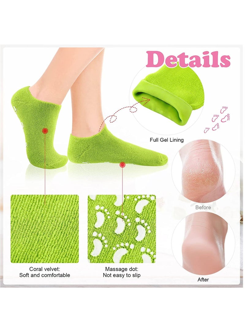 Excefore Moisturizing Socks, 3 Pairs Soft Gel Socks Spa Foot Socks, Lotion Socks, Cracked Feet Skin Care Sock, Dry Soften Lined Sock Gel Moist Socks  - Image 4