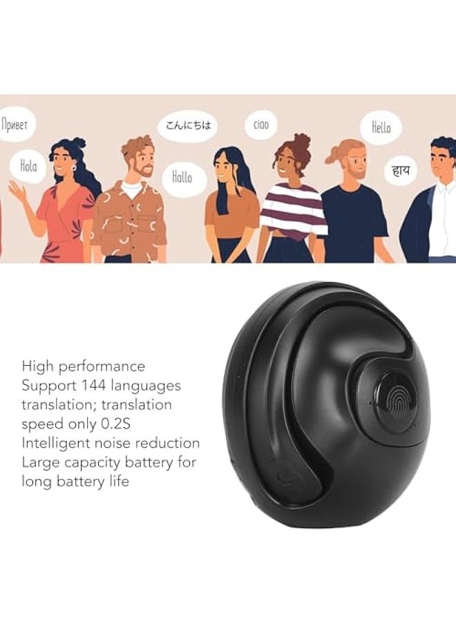 Topleo Language Translator Earhooks, Support 144 Languages Online Translation Wireless Translator Earbuds, Bluetooth 5.3 Translator Headphone for Music and Calling (Black)  - Image 3