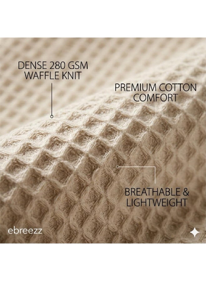 EBREEZZ Premium Waffle Cotton Blanket – 160×230 cm | 280 GSM - Image 2