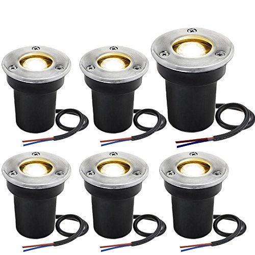 SUNRIVER Low Voltage Landscape Lights,1W Outdoor In-Ground Lights 12V-24V LED Landscape Lighting for Paver, Deck, Step, Garden, IP67 Waterproof (6 Pack Warm White) - Image 1