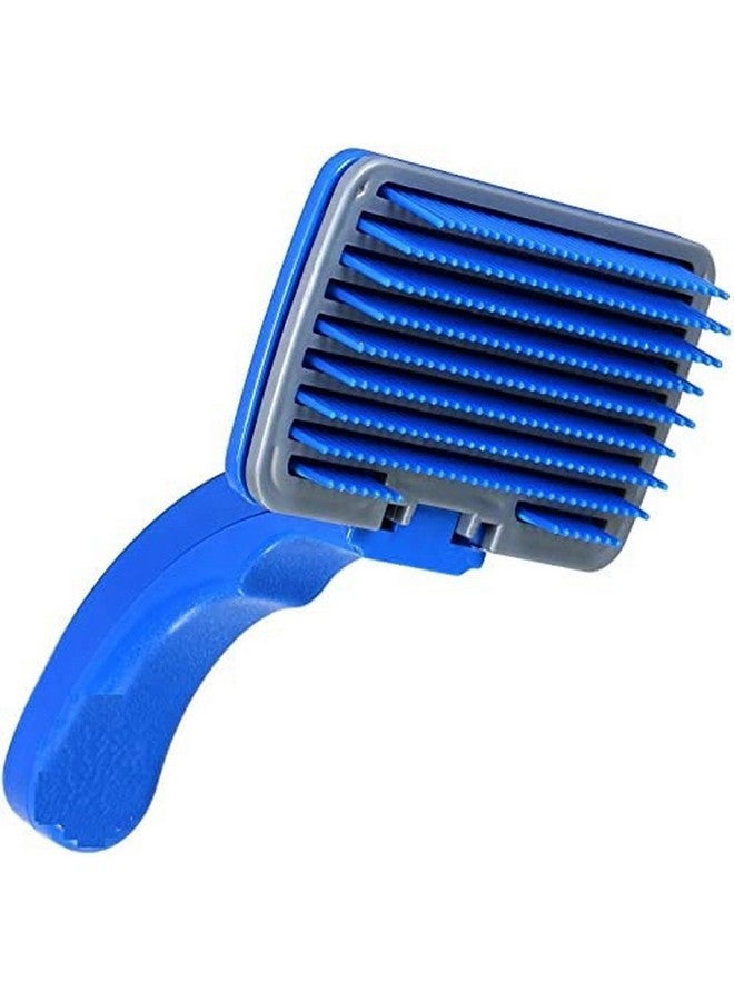 طقم العناية - فرشاة خشبية ذات رأس بيضاوي مزدوج الجوانب + فرشاة بلاستيكية ذات رأس مستطيل مع مفتاح ضغط بحجم كبير | مناسبة للكلاب والقطط من جميع أحجام السلالات - Image 3