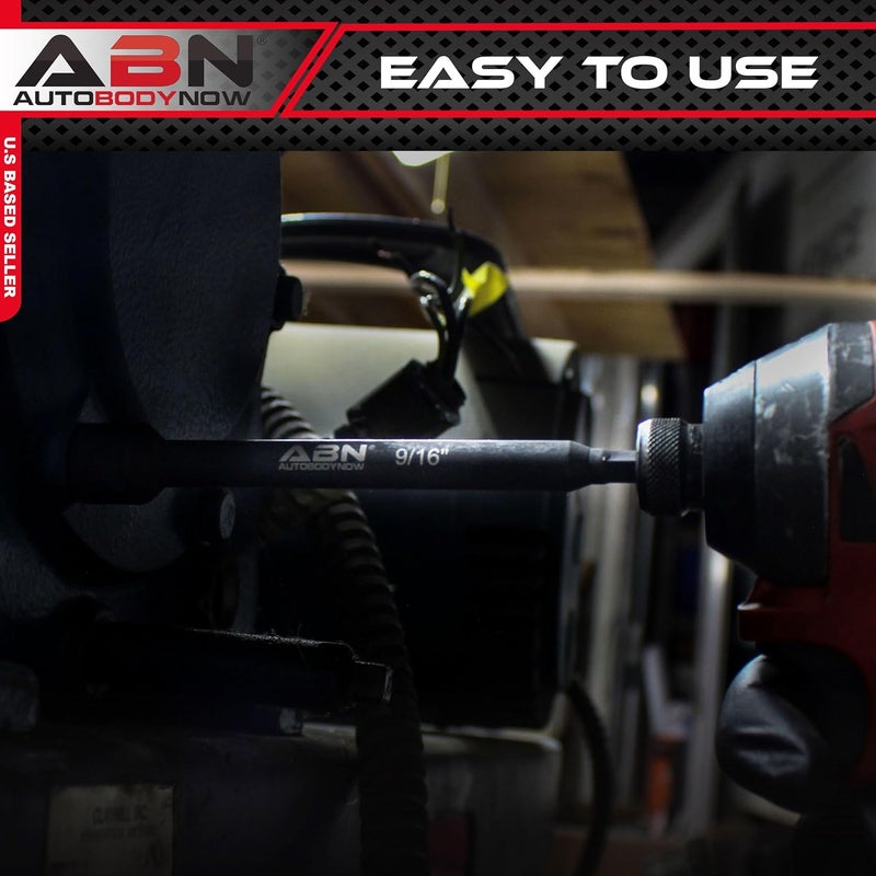 ABN 9/16 IN Impact Nut Driver Tool - SAE 6 IN Long Shank Nut Driver Bits Magnetic Tip Sockets, 1/4 IN Hex Shank - Image 4