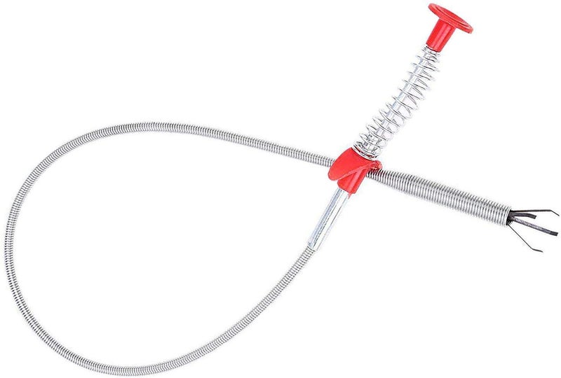 Hair Catching Claw Drain Sewer Cleaner Spring Wire Sink Pipe Dredge Cleaning Stick Drain Plunger Unblocked Kitchen Bath Basin Hair Remover Tool (60 CM)(Pack of 1)  - Image 1