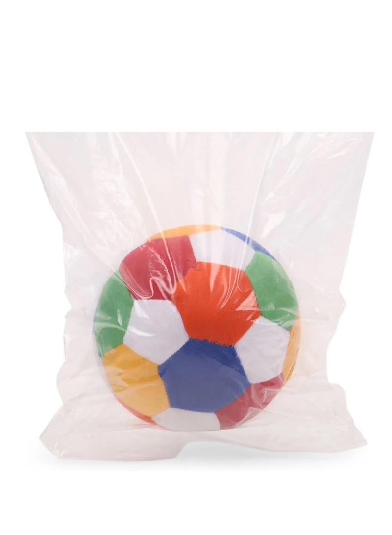 ALLKING Baby soft soccer | football | plush toy ball (5 Inches/13cm) And Cat Face Rattle Cum Soft Toy Ring – Orange (Combo Pack) - Image 4