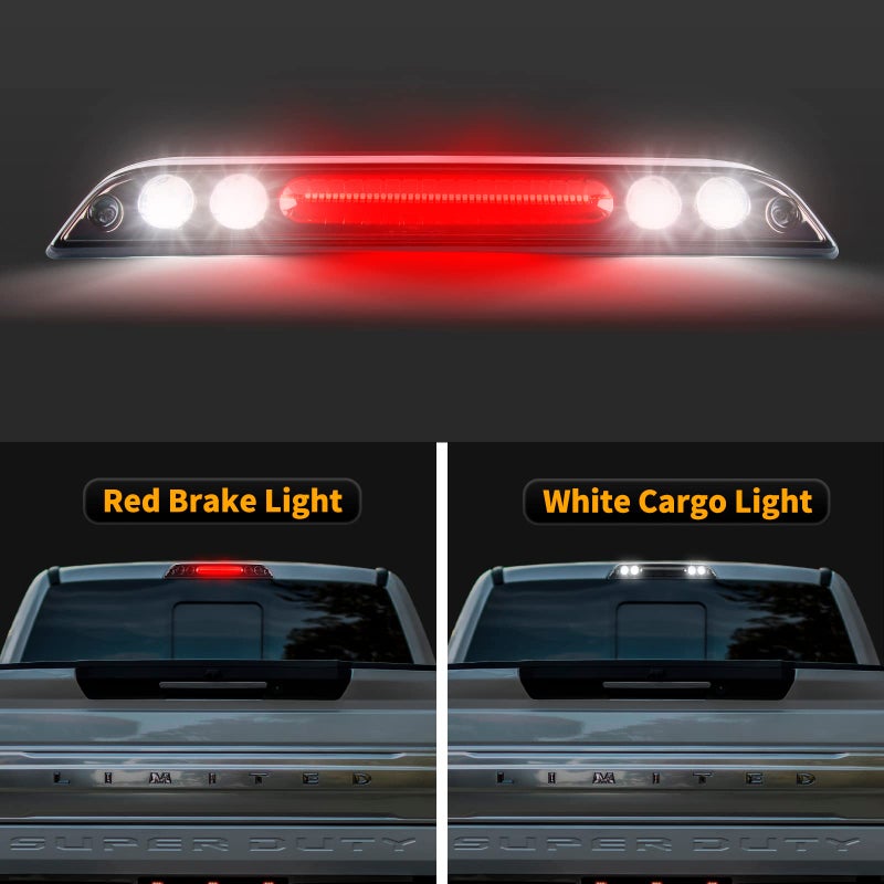 Gempro LED 3rd Brake light for Ford F150 High Mount Stop light Cargo light Rear Cab Roof Center Tail Third Brake Light, Smoke Lens (2015-2020 F150) - Image 3
