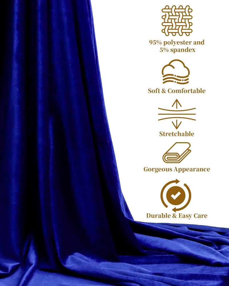 HOTGODEN Royal Blue Stretch Velvet Fabric by The Yard: 63" Wide 1 Yards 95% Polyester 5% Spandex Velvet Fabric for DIY Sewing, Upholstery, Apparel, Costume, Craft - Image 4