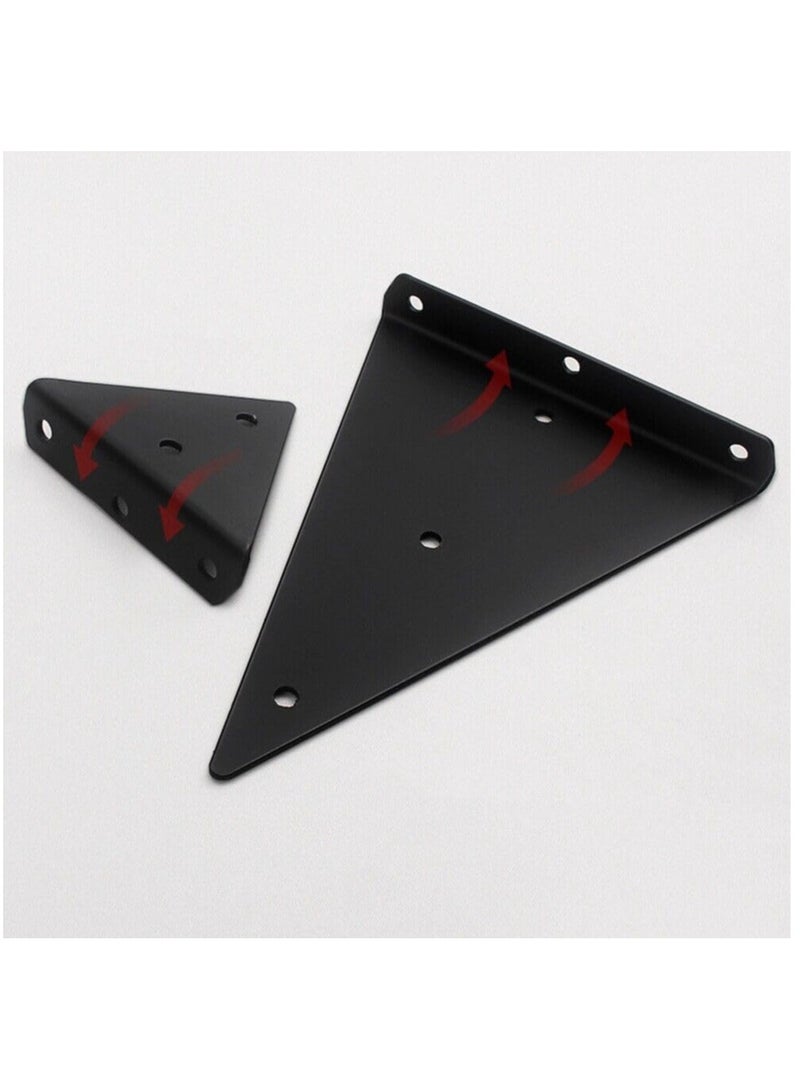 Invisible Shelf Brackets 140x130mm - 2pcs Hidden Wall Mounted Triangle Floating Shelf Brackets for Home Office Decor and Organization - Black