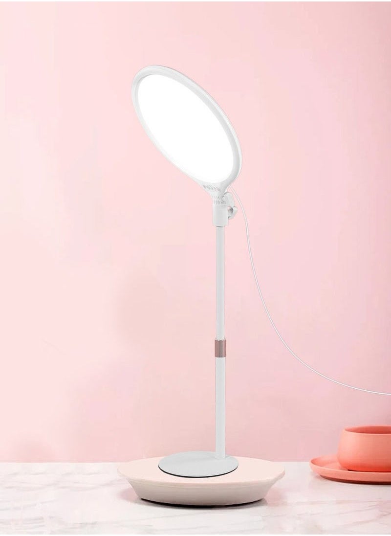 Hanayo Photography Light Desk Light Ring Light for Video Recording Adjustable Desktop Light LED Full Screen Video Light for Makeup Live Streaming Zoom Meeting Computer Video Conference(White)  - Image 4
