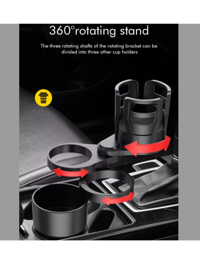 4-in-1 Car Cup Holder Expander, Adjustable Base Organizer with 360-Degree Rotation, Multifunctional Cup Mount Stand Extender for All Vehicle Types. - Image 2