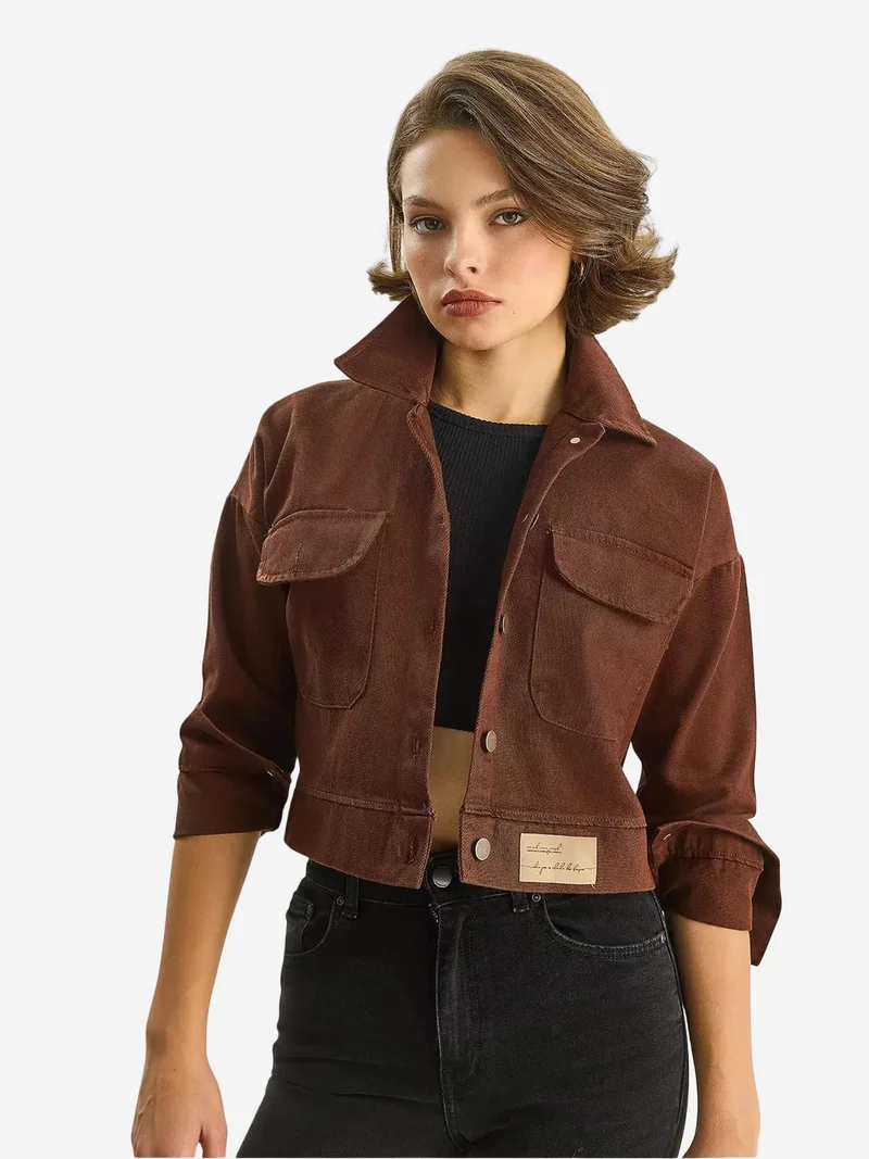 Bianco Lucci LUCCI Gabardine Buttoned Jacket