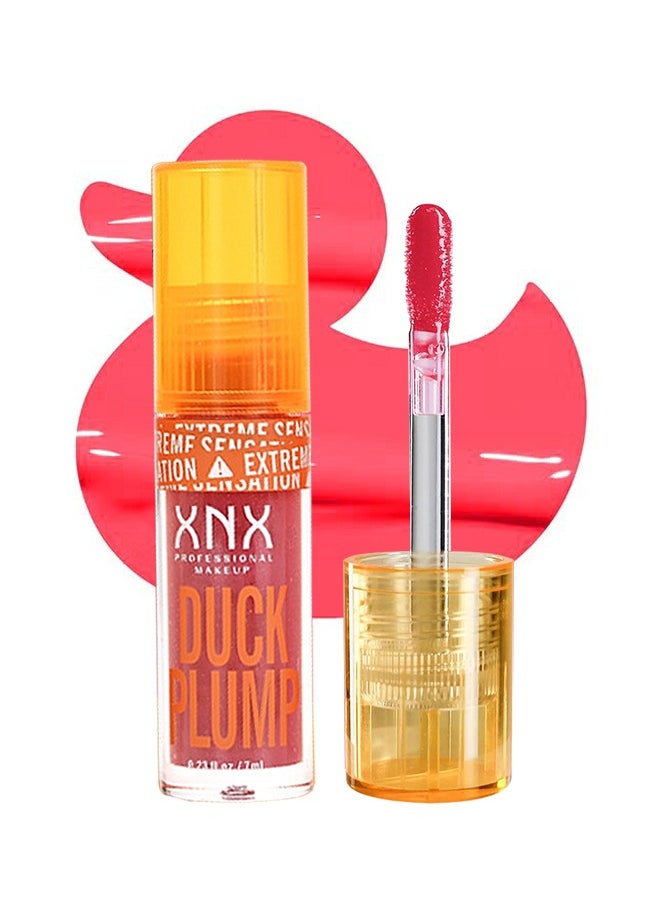 XNX - Duck Plump Lip Plumping Lacquer, Fat Lip Oil Lip Glaze, Glitter Shine Primer Lip Clear Plumping Lip Gloss, High Pigment No Sticky Lip Gloss, Lip Plumper Gloss Make Lips Fuller - Image 1
