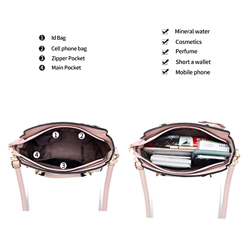 Xiaoyu Fashion Purses and Handbags for Women Ladies Crossbody Bags Top Handle Satchel Shoulder Bags Small Totes (Pink) - Image 5