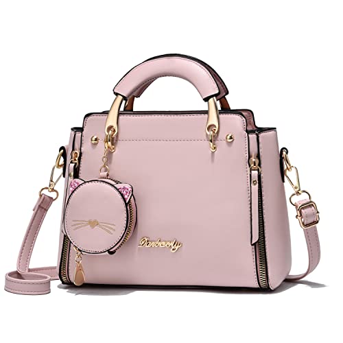 Xiaoyu Fashion Purses and Handbags for Women Ladies Crossbody Bags Top Handle Satchel Shoulder Bags Small Totes (Pink) - Image 1