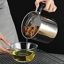 Gnanex Oil Filter Pot Grease Container with Strainer Cooking Kitchen Tank Stainless Steel Household Lid for Storage Jar Lid for Cooking Oil Frying Oil DisposalStorage Can 15 L - Image 2