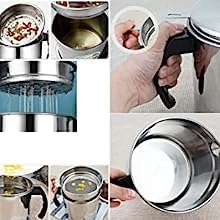 Gnanex Oil Filter Pot Grease Container with Strainer Cooking Kitchen Tank Stainless Steel Household Lid for Storage Jar Lid for Cooking Oil Frying Oil DisposalStorage Can 15 L - Image 5