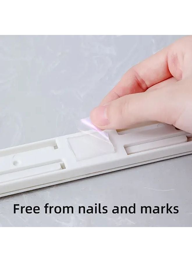 2Pcs White Plastic Drawer Slides No Punch Side Mute Track Cabinet Storage Organizer - Image 3