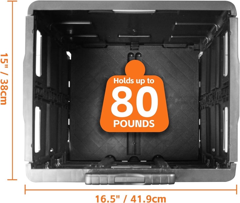 MaxWorks 50830 Collapsible Black Rolling Folding Dolly Cart for Teachers  MultiFunctional Teacher Dolly with Extra Storage Durable Wheels and EasytoFold Design for Classroom Office Shopping - Image 3