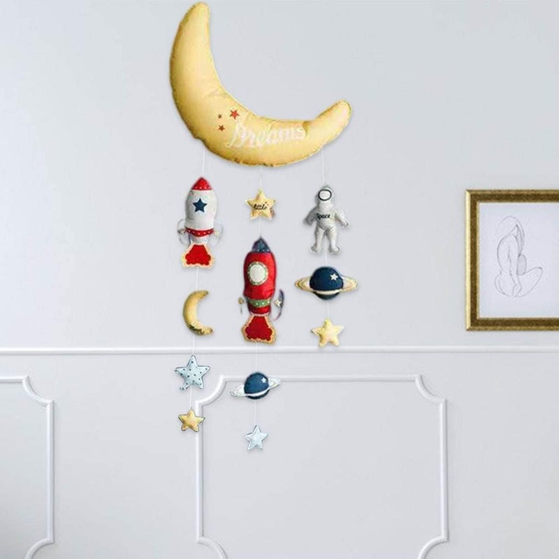 klarako Baby Crib Mobile Nursery Cot Mobile Handmade Ceiling Mobile Wall Hanging Decoration Outer Space - Image 2