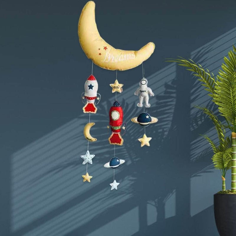 klarako Baby Crib Mobile Nursery Cot Mobile Handmade Ceiling Mobile Wall Hanging Decoration Outer Space - Image 4