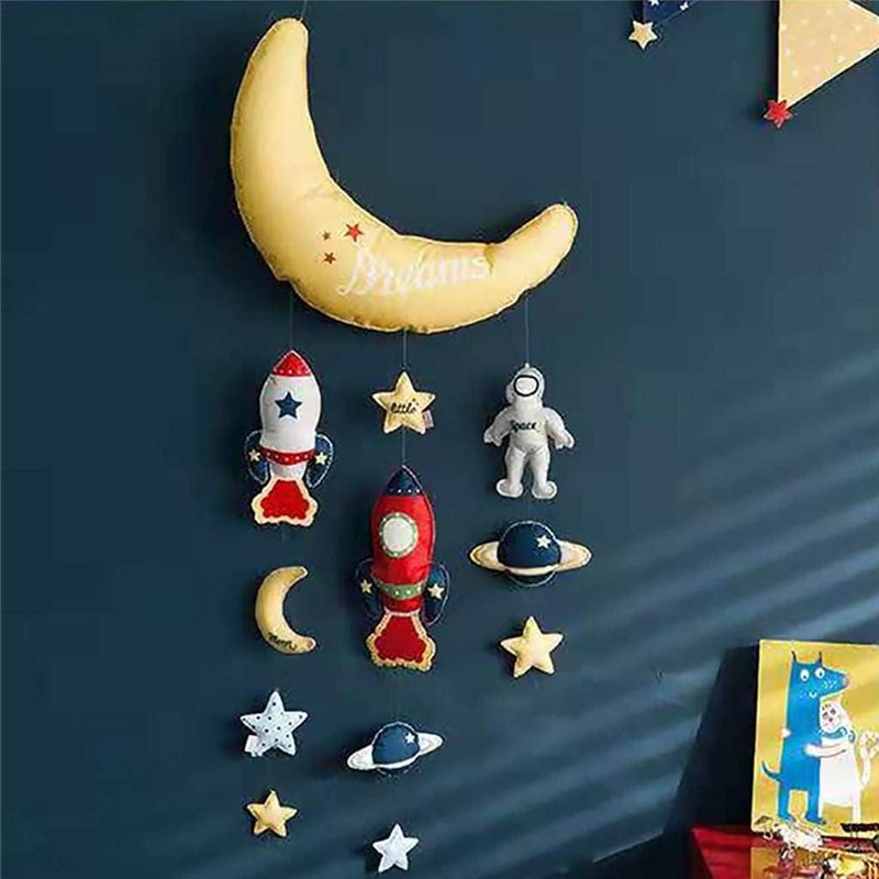 klarako Baby Crib Mobile Nursery Cot Mobile Handmade Ceiling Mobile Wall Hanging Decoration Outer Space - Image 1