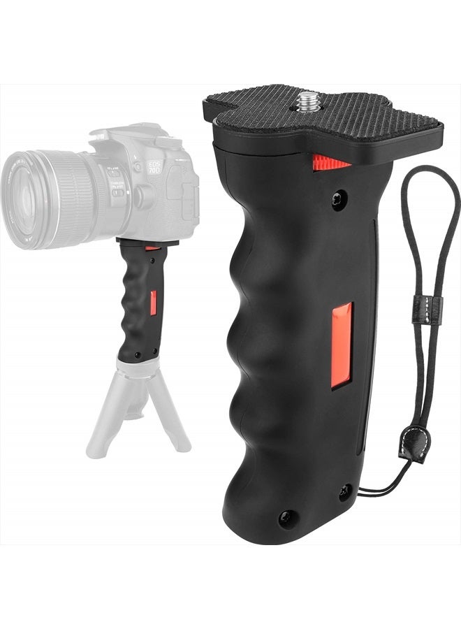 ChromLives Camera Handle Grip,1/4" Camera Handheld Stabilizer with Wrist Strap,Chromlives Handle Grip Support Mount for DSLR Camera Camcorder Smartphone Action Camera Led Video Light - Image 1