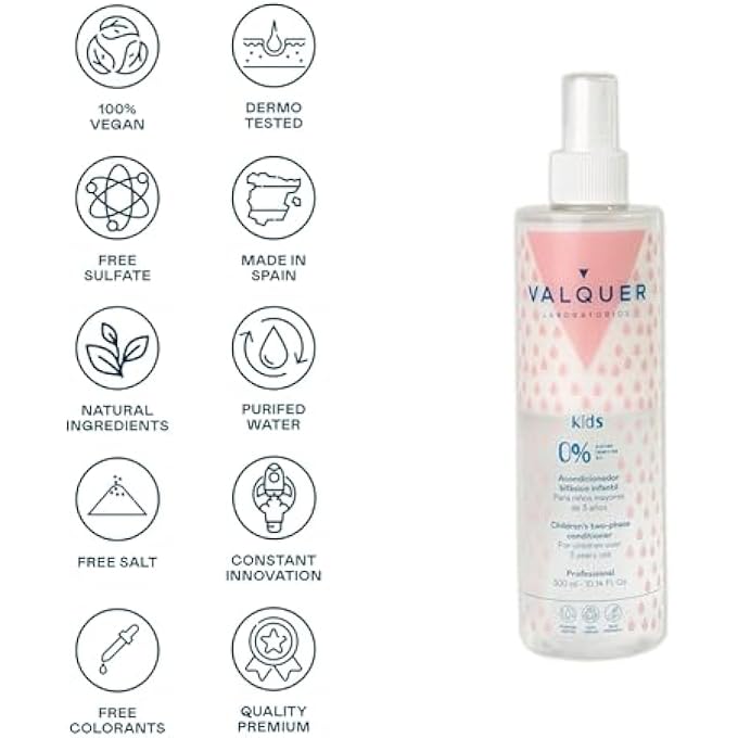 Valquer Laboratorios VALQUER PROFESIONAL TWO-PHASE CONDITIONER FOR CHILDREN EXTRA MILD NOURISHES THE HAIR OF CHILDREN FROM 3 YEARS - 300 ML - Image 3