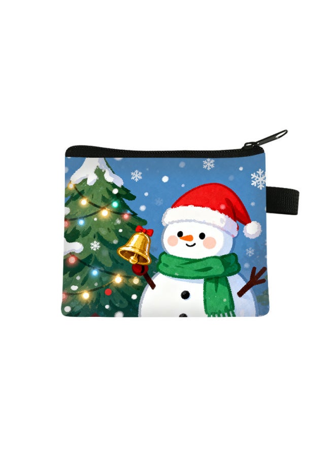 Hot Christmas Children's Coin Purse, Cute Polyester Card Holder For Primary School Students, Portable Mini Storage Bag