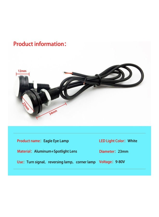 MUNTAQI 23mm Eagle Eye LED Bulb DRL Light Ultra Thin Waterproof Black Aluminum - Image 2