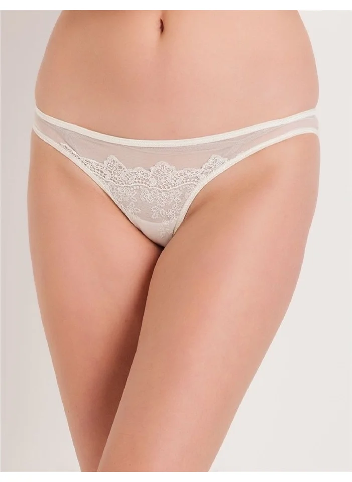 Magic Form 292 Embroidered Lace Wide Edge Regular Panties - Ecru