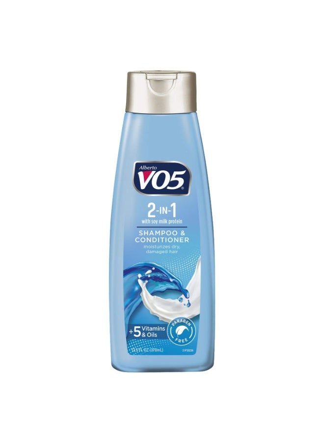 Alberto VO5 VO5 2-IN-1 Moisturizing Shampoo and Conditioner - 12.5 Fl Oz - Deeply Nourishing Formula Revitalizes Dry and Damaged Hair - Image 1