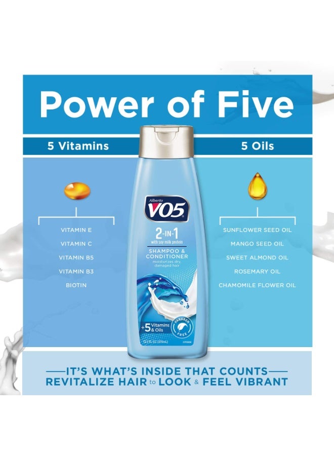Alberto VO5 VO5 2-IN-1 Moisturizing Shampoo and Conditioner - 12.5 Fl Oz - Deeply Nourishing Formula Revitalizes Dry and Damaged Hair - Image 3