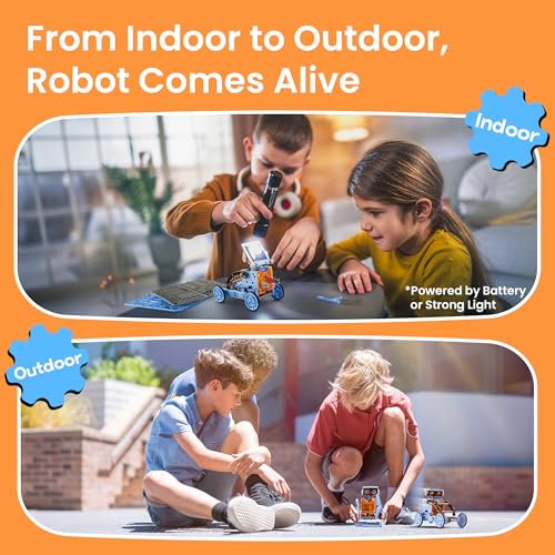 Sillbird Solar Building Robot Kit STEM Gift for Boys Aged 8-13, DIY Science Educational Toys for Kids Teens Birthday, 12-in-1 Solar or Battery Powered Robotic Set with 197 Pieces - Image 4