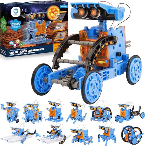 Sillbird Solar Building Robot Kit STEM Gift for Boys Aged 8-13, DIY Science Educational Toys for Kids Teens Birthday, 12-in-1 Solar or Battery Powered Robotic Set with 197 Pieces - Image 1